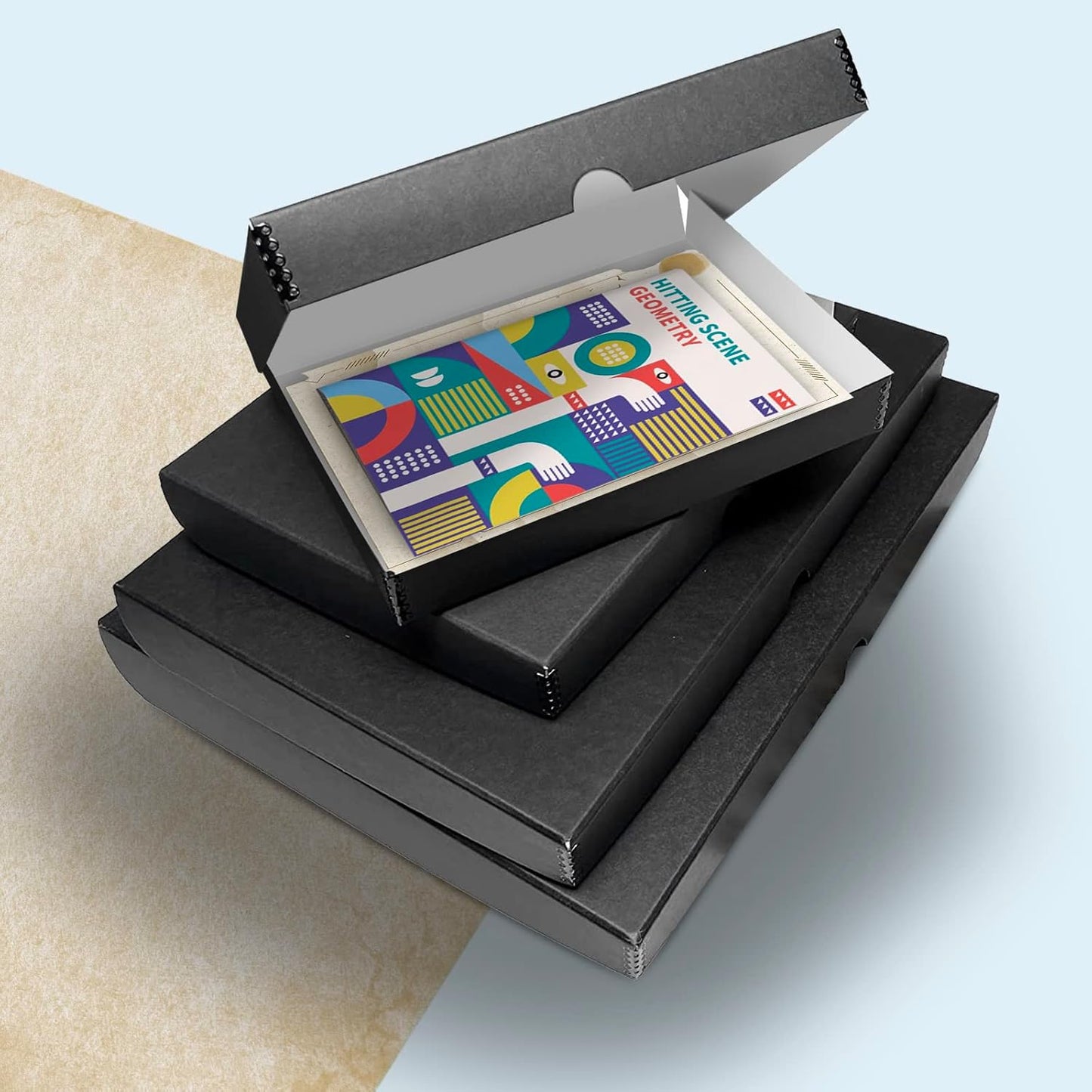 Golden State Art, Archival Folio Storage Box 11x14, Clamshell Design with Metal Edge, Preserve And Store Photos Documents Cards Prints Arts Crafts DIY, Black