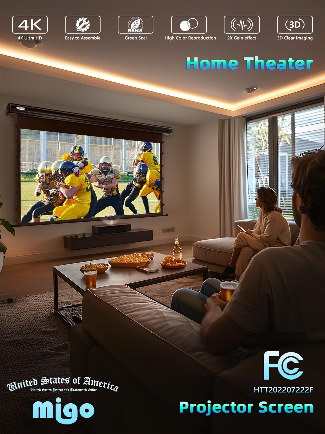 100 Inch Projector Screen Tab-Tension,Motorized Projector Screen Pull Down with 4K HD Partial Ambient Light Remote,Wall Mount Ceiling Mount Automatic Movie Screen for Home Theater(Black Housing)