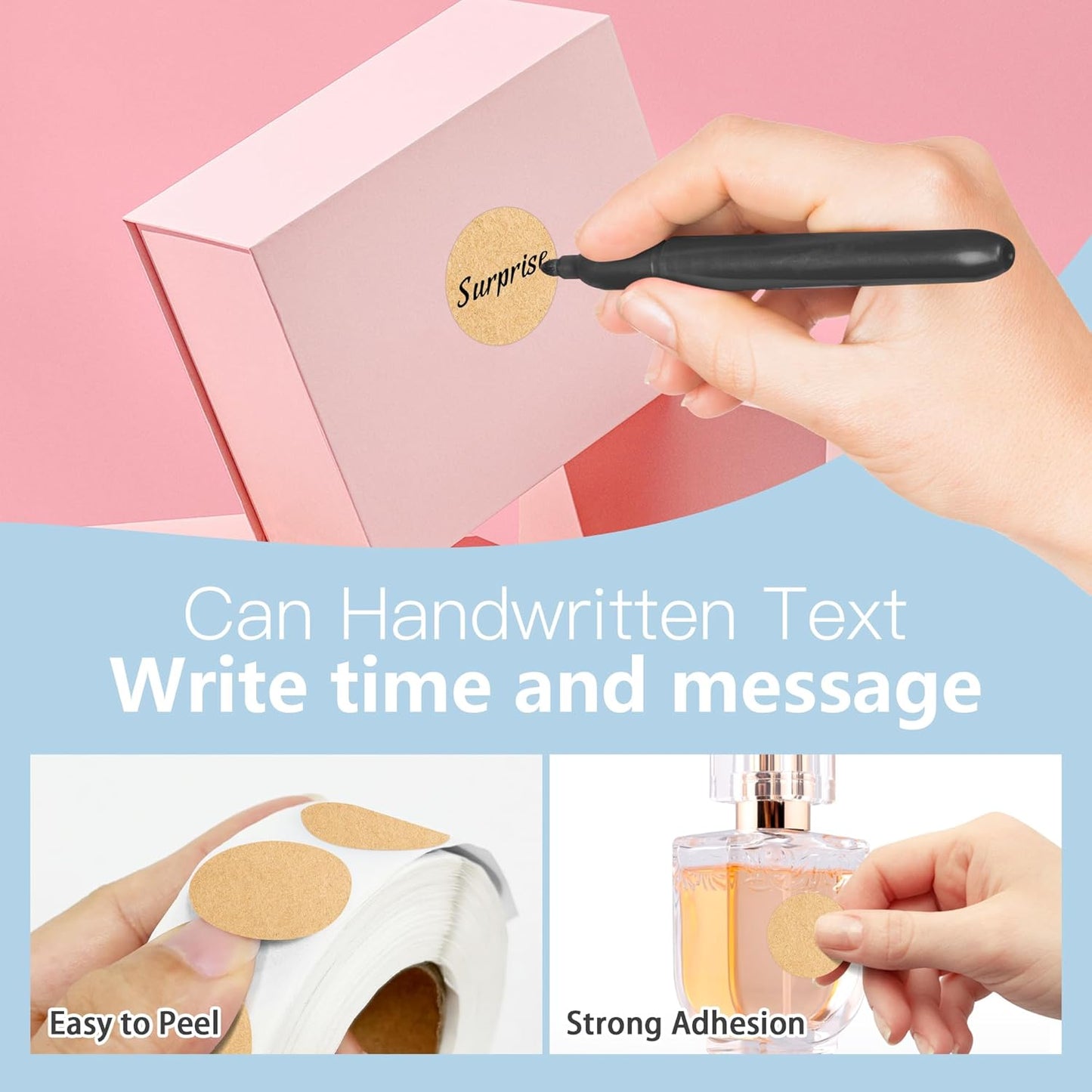 1 Inch Round Color Coding Labels, 1000 Dots Per Roll Kraft Brown Color Coded Dot Stickers, Round Color Dot Labels for Organizing, Filing, and Storage