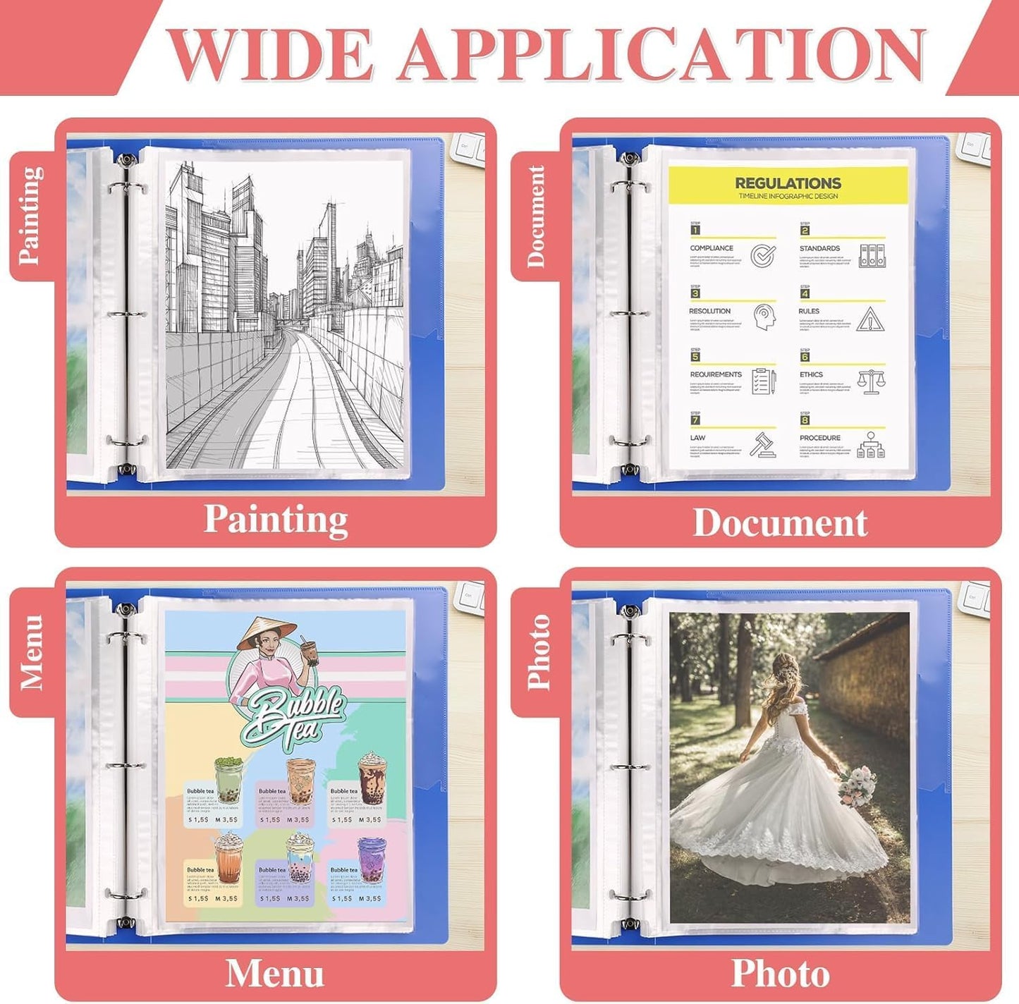 160 Pack Sheet Protectors 8.5 x 11 inch Clear Page Protectors for 3 Ring Binder, Plastic Sleeves for Papers, Document