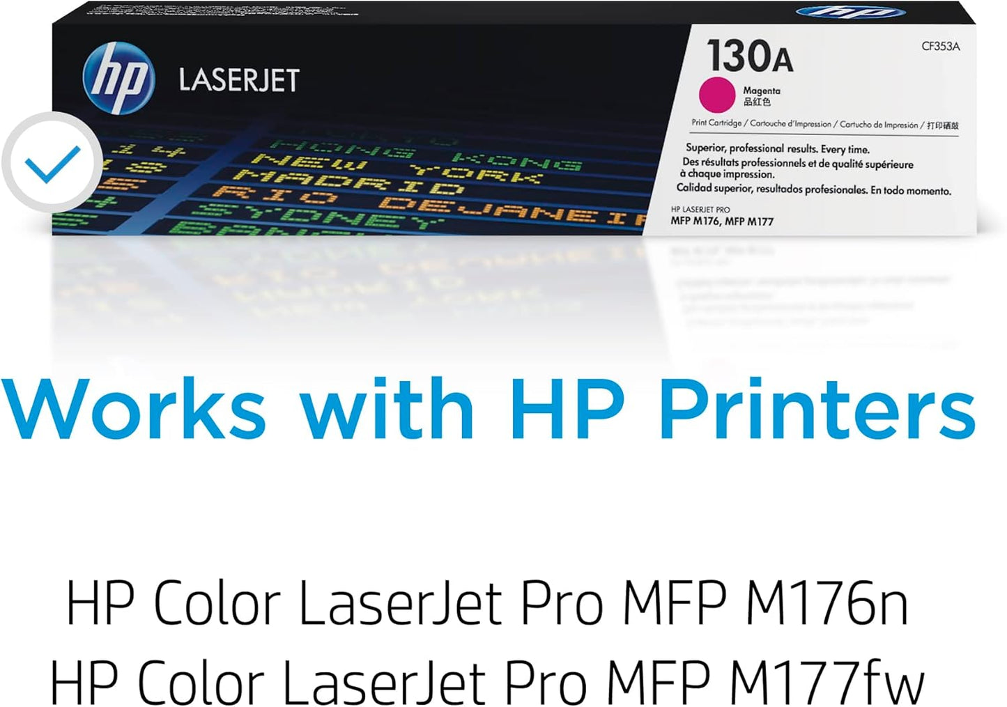 HP 130A Magenta Toner Cartridge | Works with HP Color LaserJet Pro MFP M176, M177 Series | CF353A
