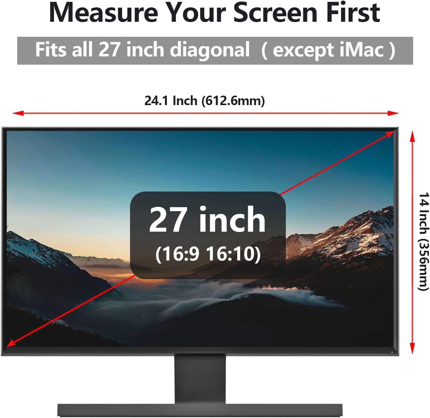 RedANGEL Anti Blue Light Screen Protector for 27 Inches Computer Monitor Hanging Type Blue Light Blocking Filter Anti Scratch Eye Protection Shield for Desktop Computer (BL HT 27 Inches)
