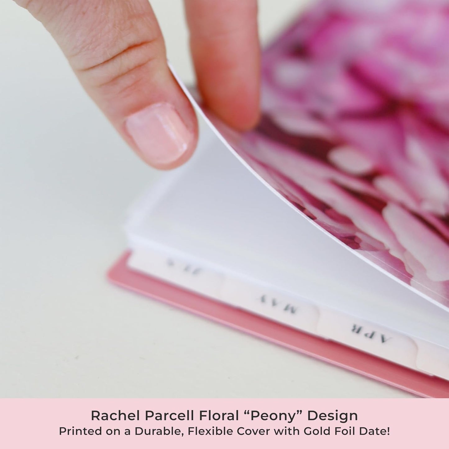 Blue Sky Rachel Parcell 2025-2026 Weekly and Monthly Academic Year Planner Calendar, July 2025 - June 2026, 5" x 8", Flexible Cover, Wirebound, Laminated Tabs, Storage Pocket, Includes Stickers, Peony