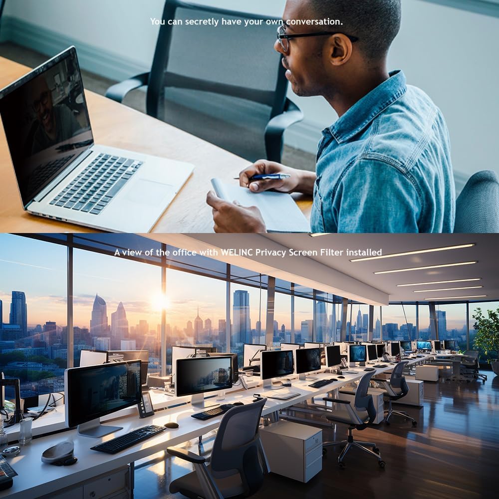 25 Inch - 16:9 Aspect Ratio - Computer Privacy Screen Filter for Widescreen Monitor - Anti-Glare - Anti-Scratch Protector Film - Protects Your Eyes from Harmful Glare and Blue Light