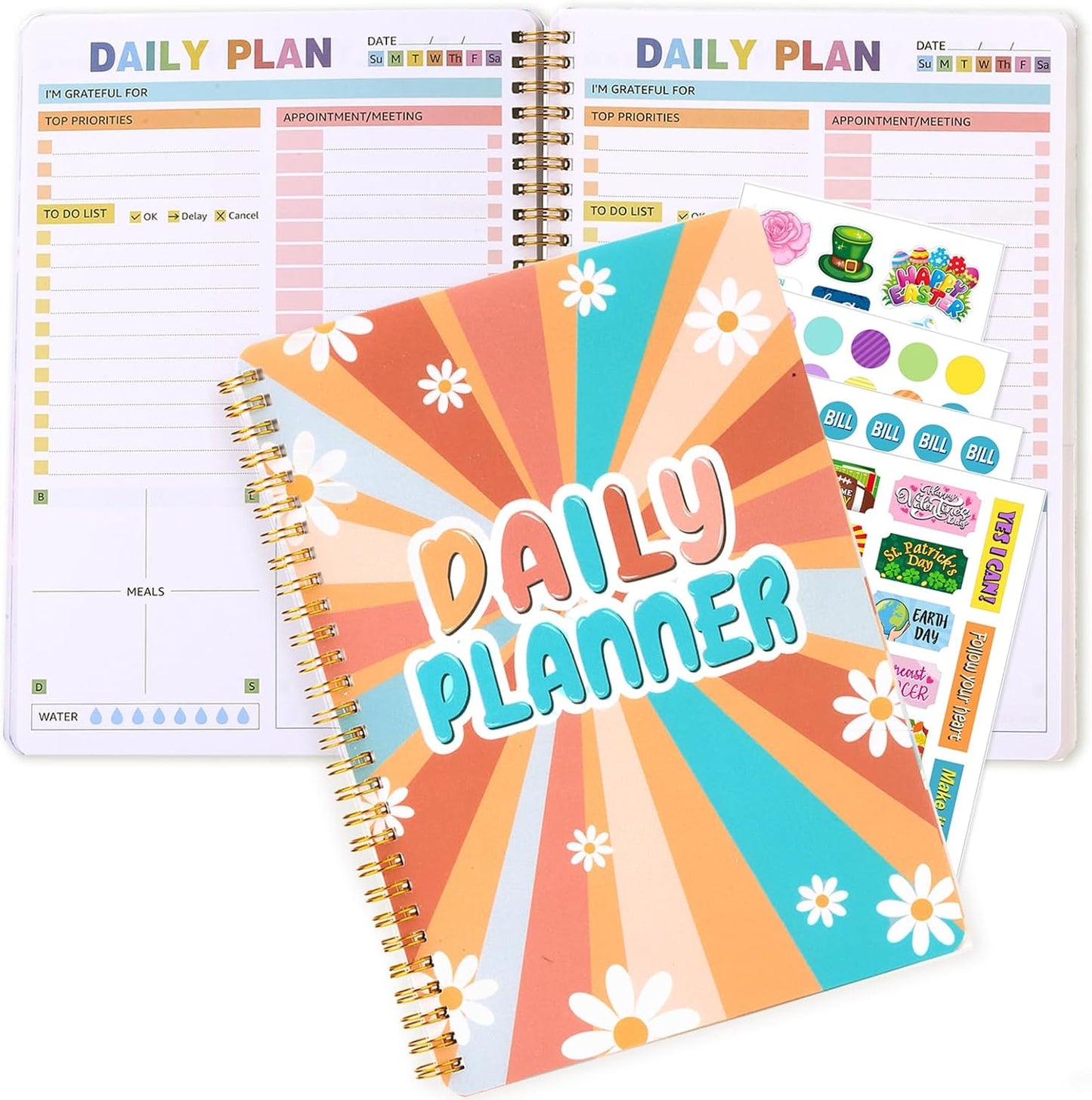 2025 Undated Weekly Planner,To Do List Notebook, Daily Notepad,Weekly Goals Planner, Habit Tracker Journal for Home and Work,8×10inch, Hippies