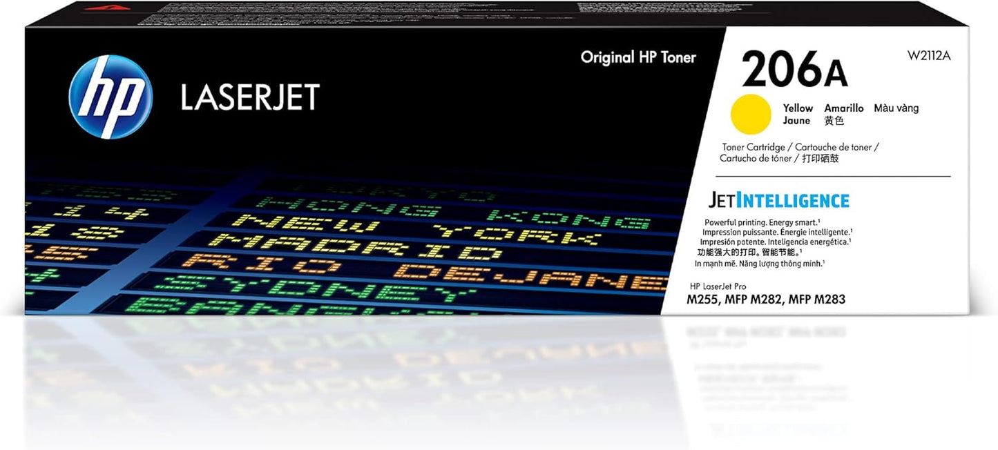 HP 206A Yellow Toner Cartridge | Works with HP Color LaserJet Pro M255, HP Color LaserJet Pro MFP M282, M283 Series | W2112A