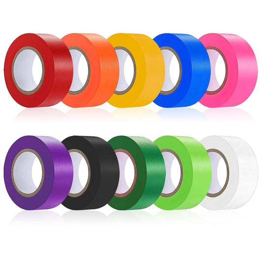 10 Pack Flagging Tape Assorted Colors, Non-Adhesive Plastic Ribbon Neon Marking, Marking Tape for Tree Marking, Hunting, Boundaries and Hazardous Areas,Trail Marking