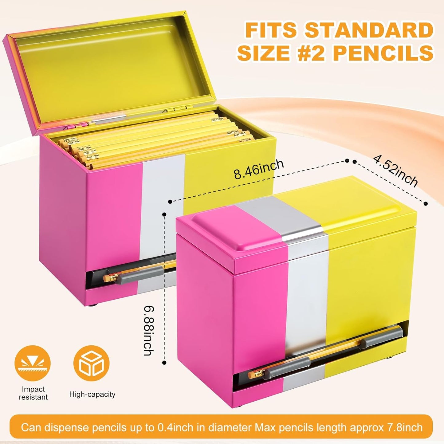 Pencil Dispenser for Classroom - Stainless Steel Pencil Dispenser Organizer Teachers Classroom Supplies Storage for Office, School Teacher Must Haves for Organization