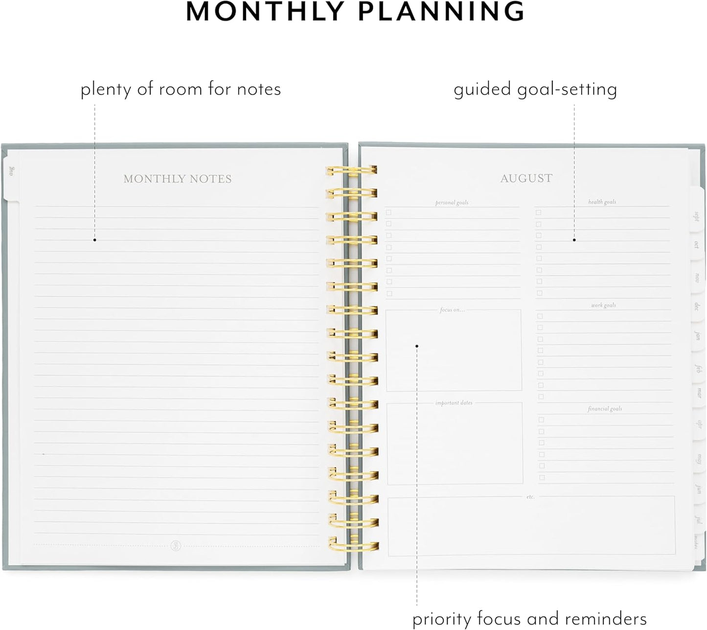 Sugar Paper 2025-2026 Signature Spiral Academic Planner, Weekly and Monthly, August 2025 to July 2026, School, College & Student Planner, 12 Month, 7.5" x 9.25", Dusty Blue