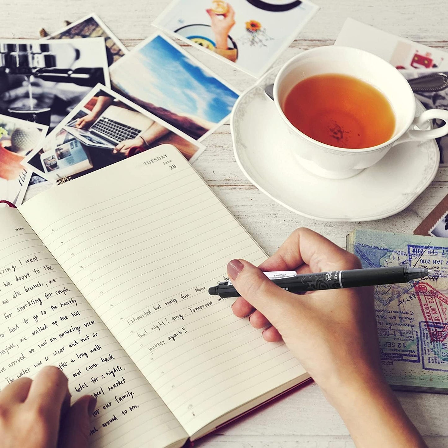 PILOT Frixion Erasable Pens Retractable Gel Ink, Pack of 6 Black Ink Pens + 4 Bonus Refills, Fine Point 0.7 mm Erasable Gel Pens