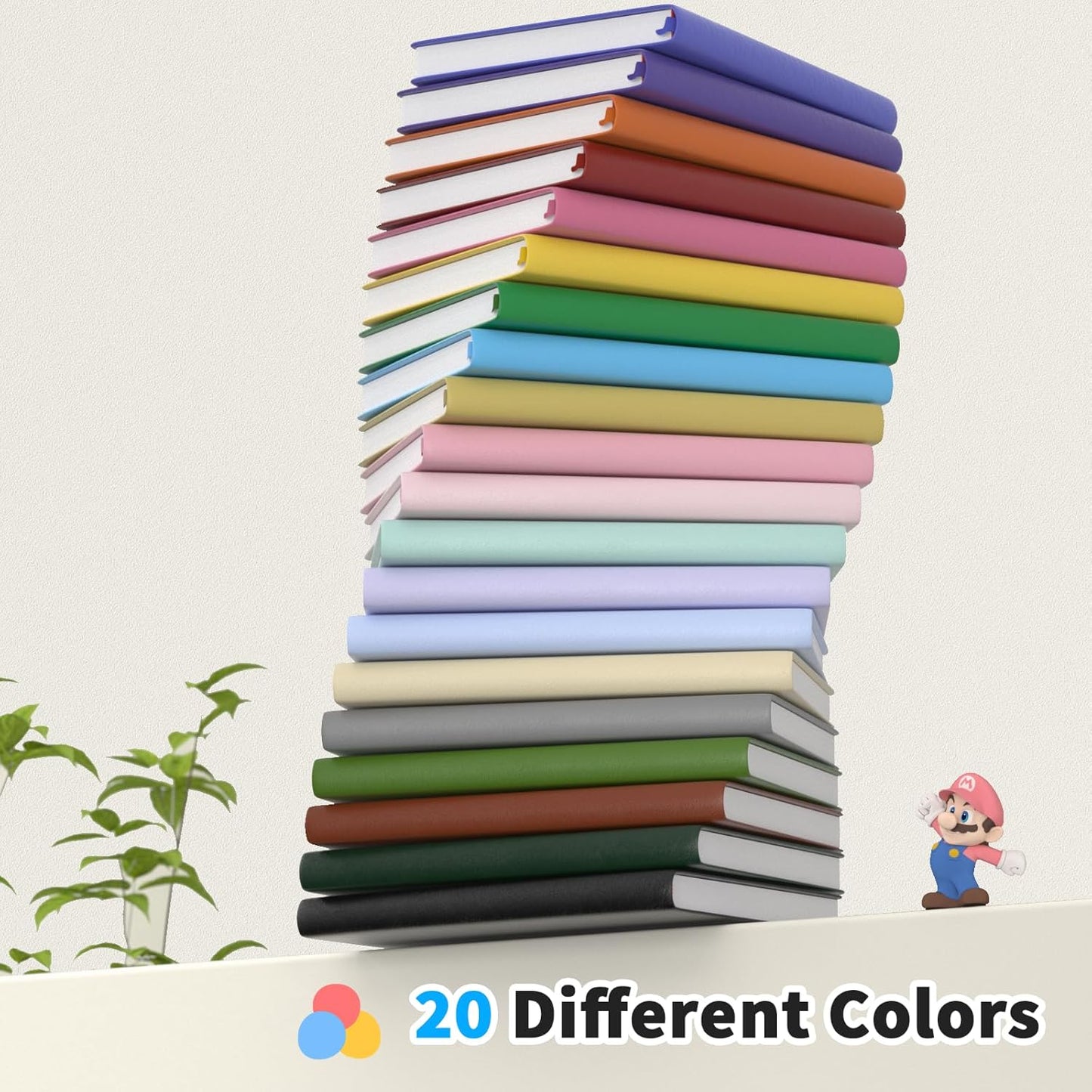 Oucaru Lined Journal Notebook, 4 Pack, 180 Pages, A5 Journals for Writing, 100 GSM Thick Paper, Small Notebooks Daily Journal for Women Men Work, Business, School, Travel Supplies