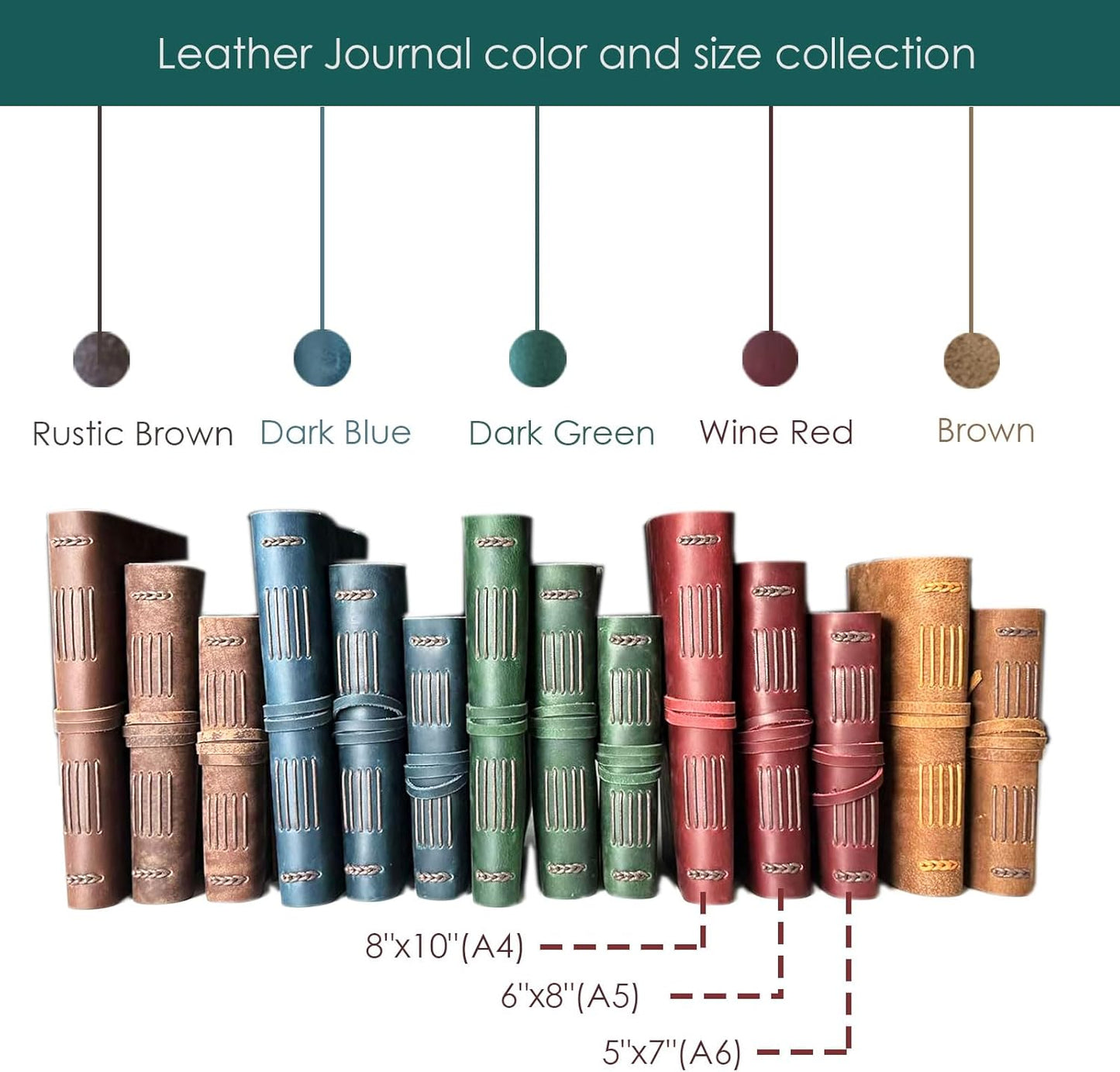 Large Notebook Journal - Genuine Leather Journals for Writing A4 Size Diary 8x10 Inch, Notepad For Women and Man, Gifts,Work,Travel Rustic Brown