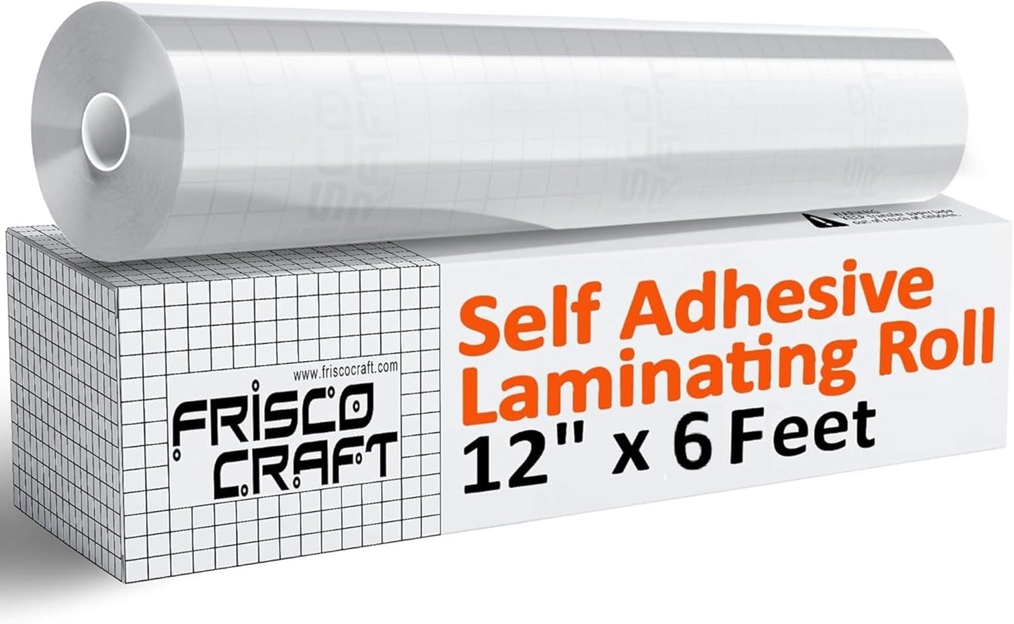 Frisco Craft Transparent Self Adhesive Laminating Roll - Self Laminating Sheets - Clear Vinyl for Decals, Sticker, & More - No Heat Sealing, Glossy, Clear Sheets (12" x 6 ft)