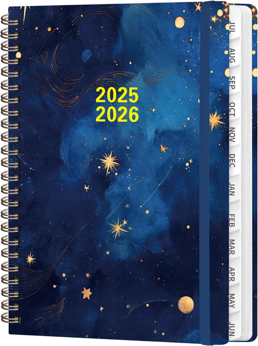 Planner 2025-2026 for Women & Men, Weekly and Monthly Calendar Notebook (July 2025 - June 2026), Hardcover Spiral Bound School Teacher Student Planner with Tabs, Inner Pocket, A5 (6.3" x 8.5")