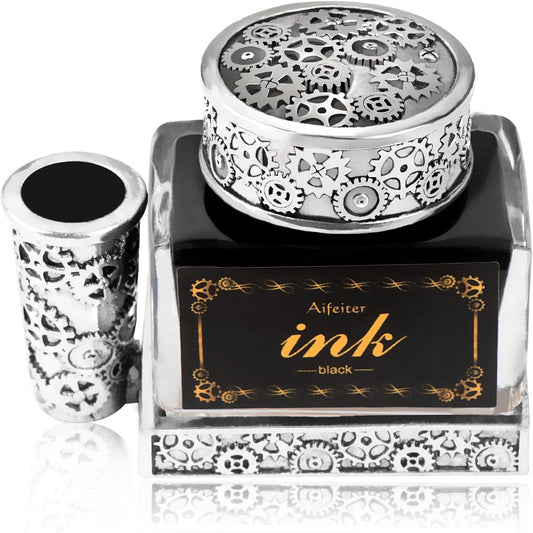 Calligraphy Ink Pen Ink Black,15ml Black Ink,2-in-1 Pen Holder Ink,Suitable for quills Quill Pen dip Pen Calligraphy Pen Drawing Pen,Carbon Free Ink for pens