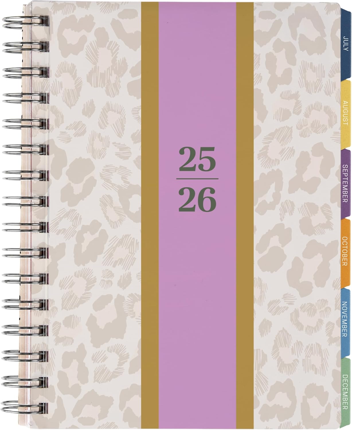 Inspired by Erin Condren 12-Month A5 Weekly Planner (Jul 2025 - Jun 2026), Compact Weekly and Monthly Planner Calendar, 70 Lb. Text Weight Paper, Leopard Era Covers, Wire-O Spiral Binding