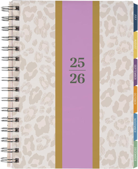 Inspired by Erin Condren 12-Month A5 Weekly Planner (Jul 2025 - Jun 2026), Compact Weekly and Monthly Planner Calendar, 70 Lb. Text Weight Paper, Leopard Era Covers, Wire-O Spiral Binding