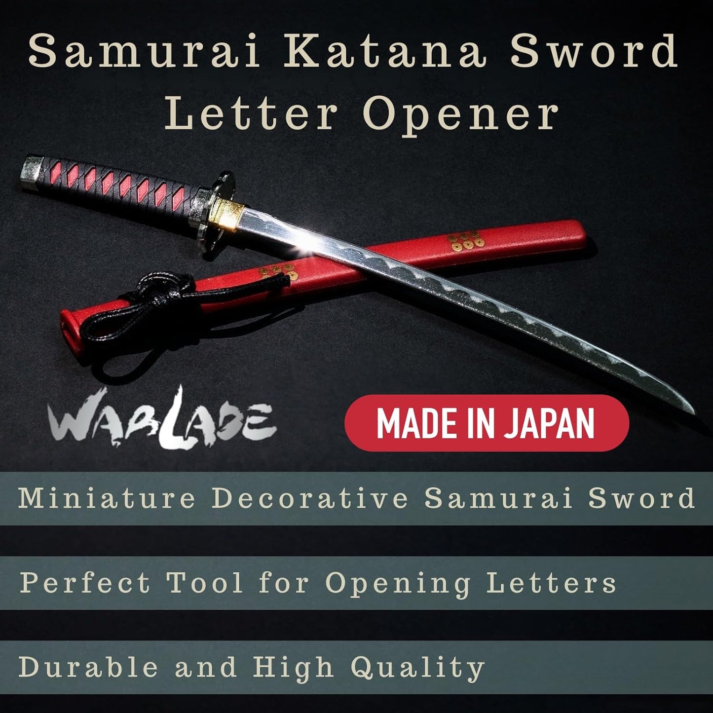 Mini Japanese Samurai Katana Sword Paper Knife Letter Opener 8.3 inch Made in JAPAN (Tokugawa Ieyasu)