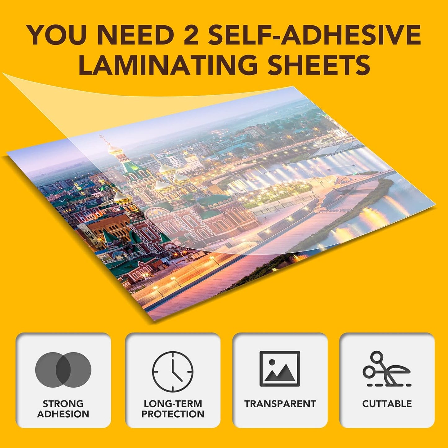 130 PCS Self-Adhesive Laminating Sheets, 9 x 12 Inches Clear Laminating Sheets No Machine Needed Self Sealing Laminate Sheets