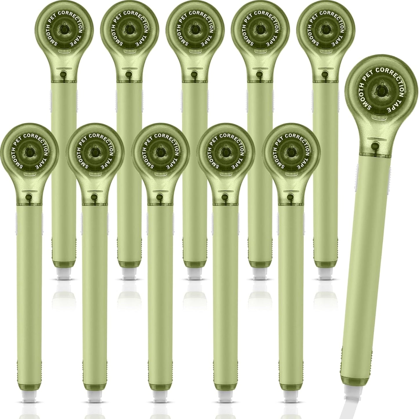 10 Pack Correction Tape Pen Correctional Ink Tape Push Pull Protective, Easy to Use Applicator for School Office Supplies, 0.2 x 236 Inch (Green Color)