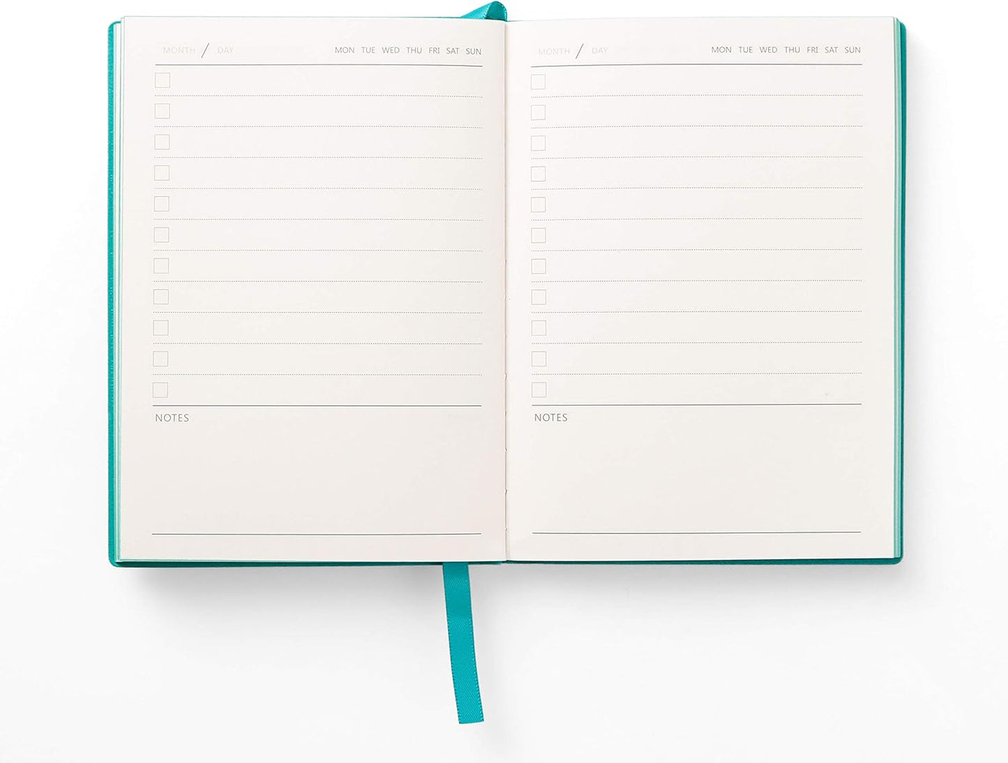 Daily to Do Checklist Notebook, Task Management, Organizer Planner, Hardcover, Ribbon Bookmark, 4.1 x 5.8”, A6 size, 110 Sheets (Blue)