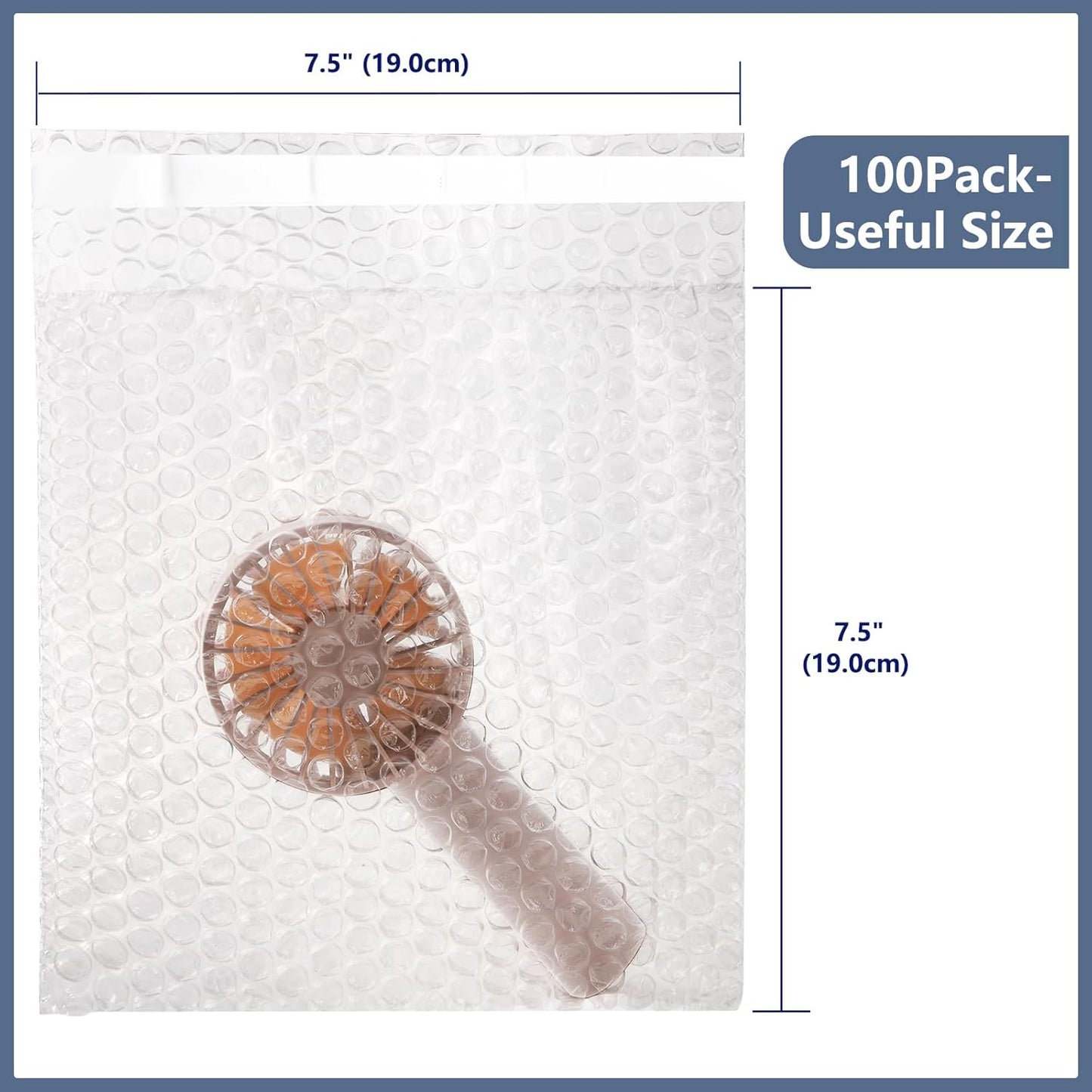 100 Pack Self-Seal Bubble Pouch Bags 7.5x7.5 Inch Small Bubble Out Bag Pouches Clear Double Walled Bubble Cushioning Bags for Packing, Shipping and Storage