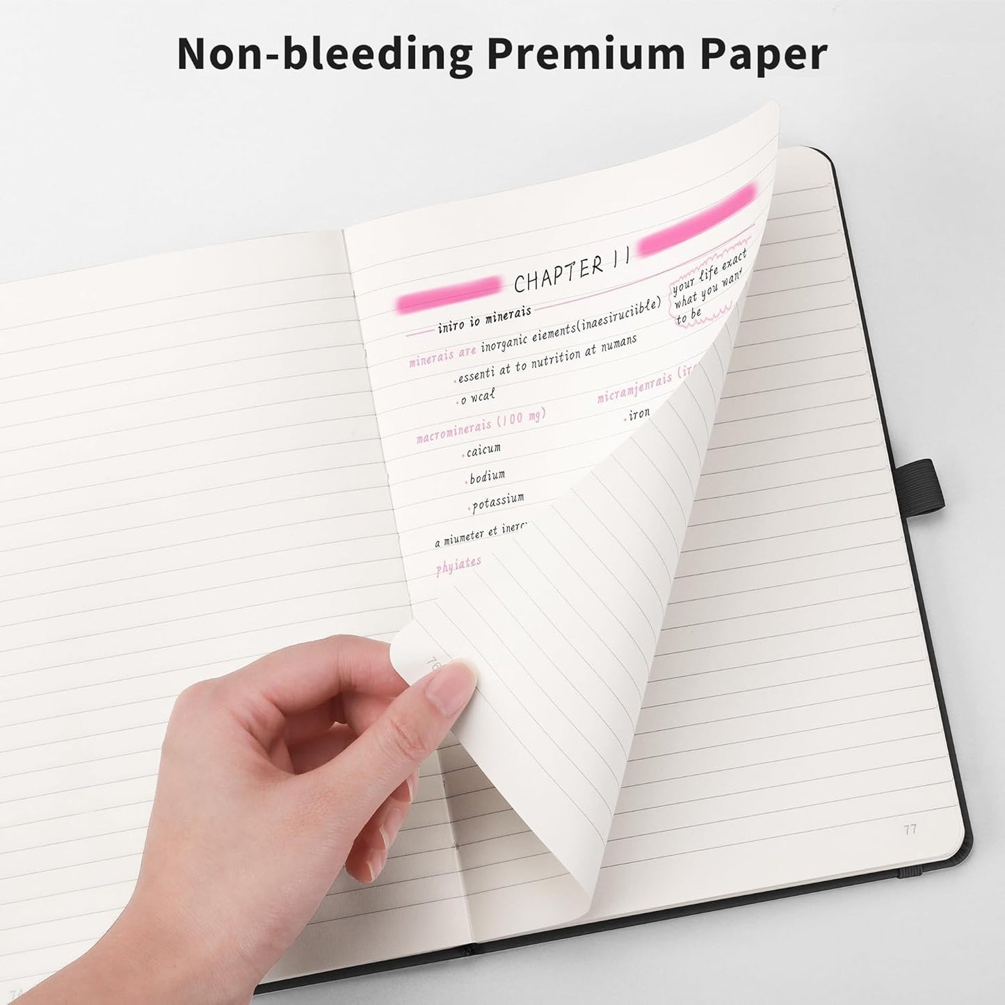 RETTACY Lined Journal Notebook, 192 Numbered Pages, A5 Medium Size (5.7'' x 8.3''), for Men & Women, Journaling, Writing, Work & Office, Leather Hardcover, 100 GSM Thick Paper (Rose Gold)