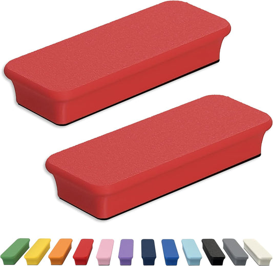 Glassboard Studio Mega Magnets - Neodymium - Heavy Duty, Colorful, Ergonomic, Ideal for Crafting, Quilting, and as Magnetic Knife Holders (2, Cherry Red Bar)