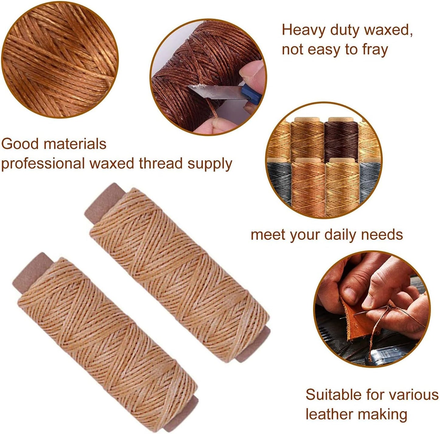 11 Pieces Bookbinding Kit Starter Tools Set Bone Folder Paper Creaser, Waxed Thread, Awl, Large-Eye Needles for DIY Bookbinding Crafts and Sewing Supplies