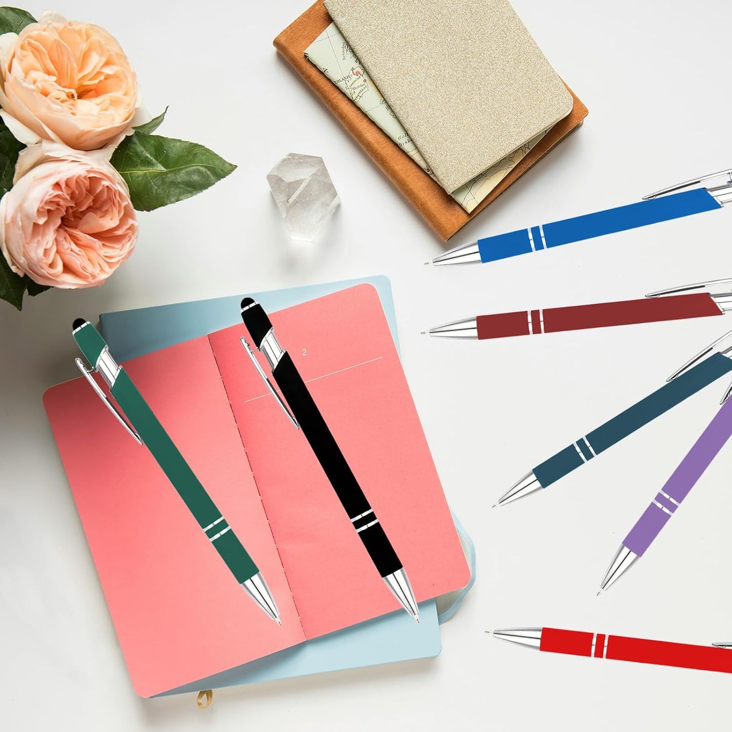 Personalized Pens with Name Logo or Message, Up to 1200 pcs Bulk Custom Metal Ballpoint Pen with Black Ink Customized Gift for Business, Graduation and Promotions (Orange)