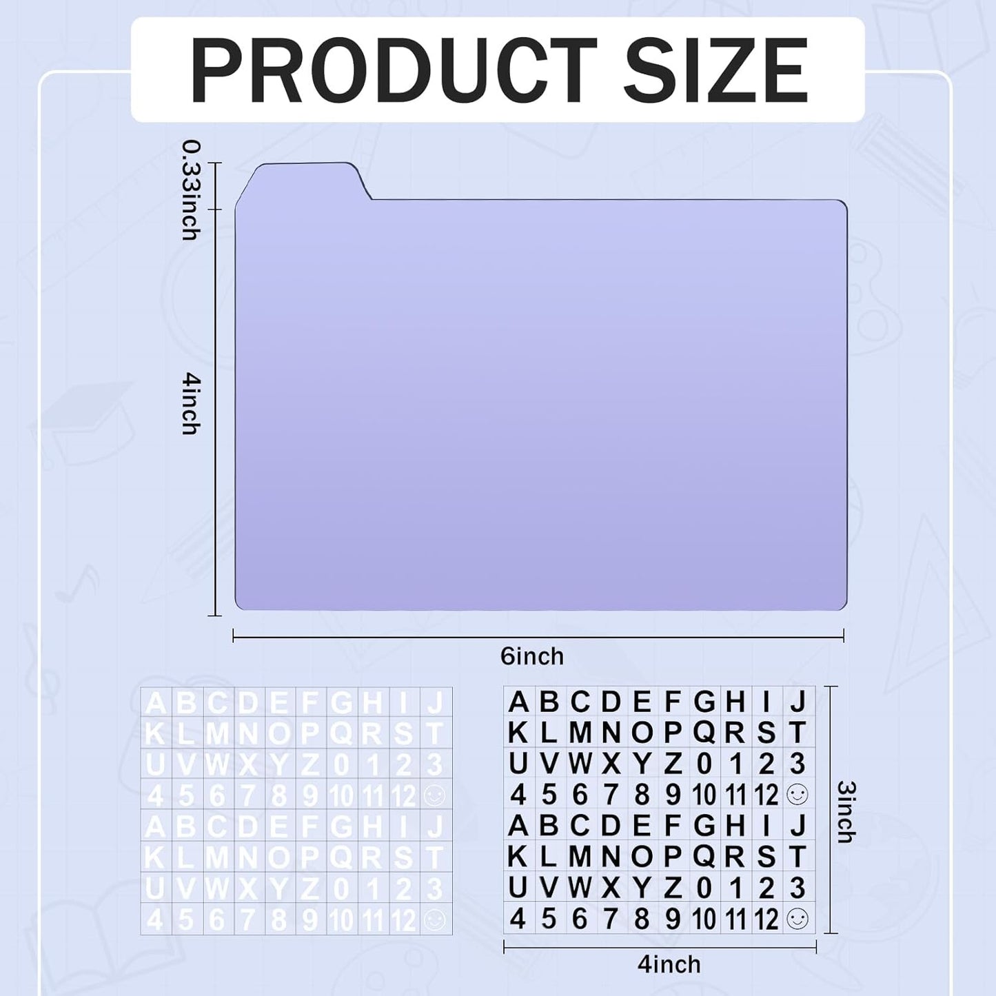Harloon 52 Pcs Dry Erase Index Card Guide Set Include 50 Index Card Dividers 2 Number Alphabet Sticker with Tabs Photo Dividers for Office Business Back to School Supplies(4 x 6 Inch,Morandi)