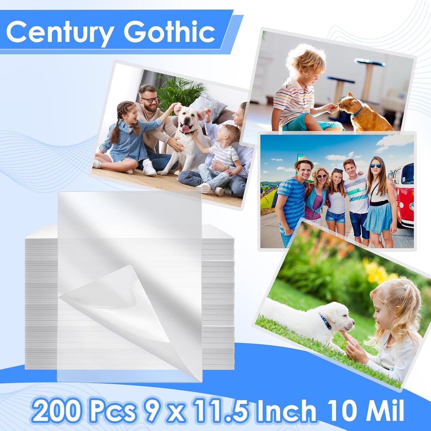 200 Pcs 10 Mil Laminating Sheets, 9 x 11.5 Inch Thermal Laminating Pouches, Letter Size Clear Plastic, Glossy Hot Laminating Sheets for Office Supplies