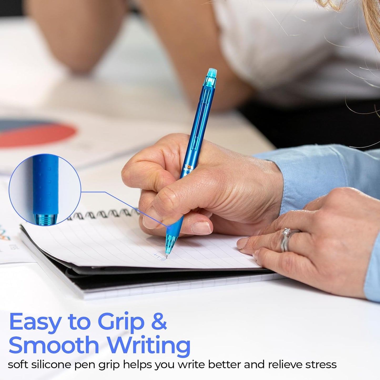 M&G Erasable Gel Pens, 6 Pcs Retractable Blue Ink Erasable Pen Fine Point 0.5mm, Quick Dry Erasable Pen with Non-Slip Grip, Pens Make Mistakes Disappear for Drawing Writing Planner Office Supplies