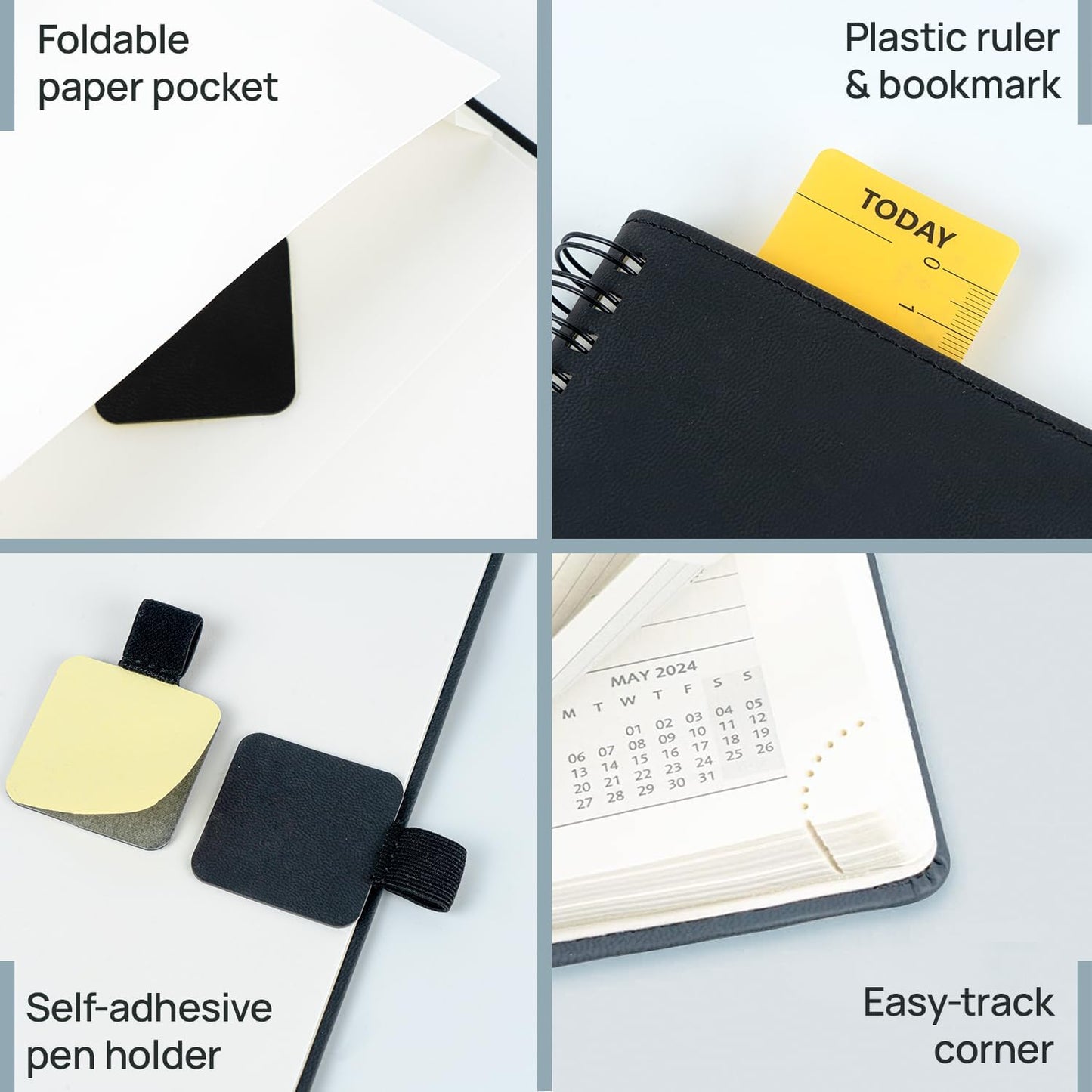 POPRUN 2026 Planner (Large - 8.5" x 10.5") with Hourly Schedule, Vertical Layout - 2026 Weekly Calendar (Jan. 2026 - Dec.2026) for Time Management, Monthly Tabs, Spiral Bound, Soft Cover - Pink