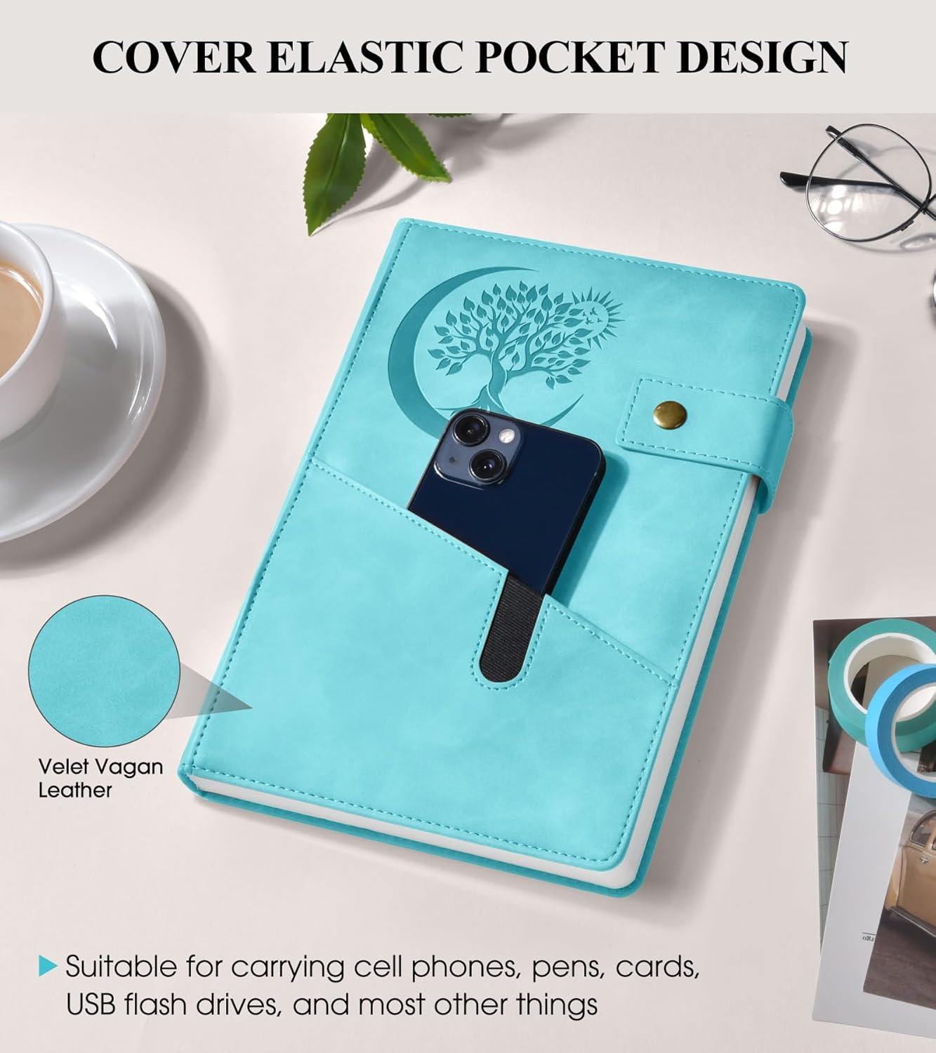 365 Page Thick Lined Journal Notebook for Men Women, A4 Large Leather Journals for Writing, Hardcover Notebooks for Work, School, Note Taking, Business, Travel Diary, College Ruled 8.5" x 11"