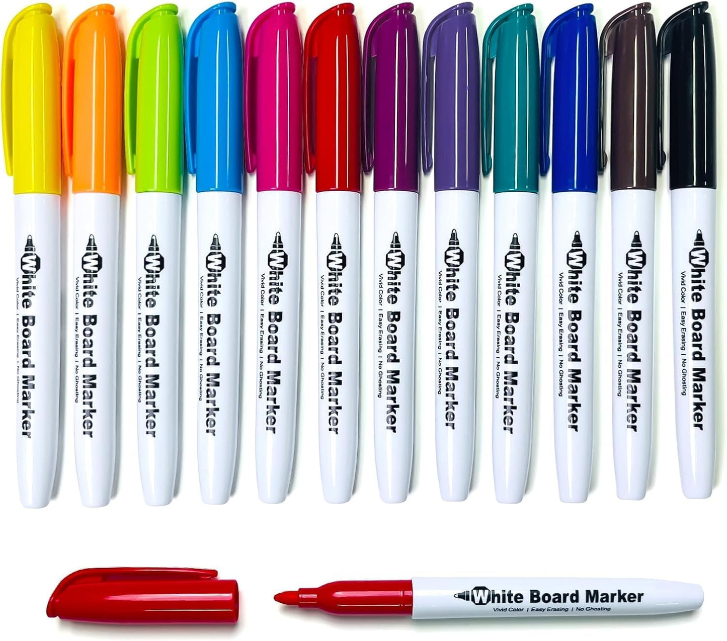 SFAIH Dry Erase Markers Fine Tip 12 Colors, 12 Pack (1 Dozen) - Low Odor Whiteboard Markers Set for Kids Art, Home Office, Calendar Planning | 5 Sizes: 12/24/48/72/144 Packs Available