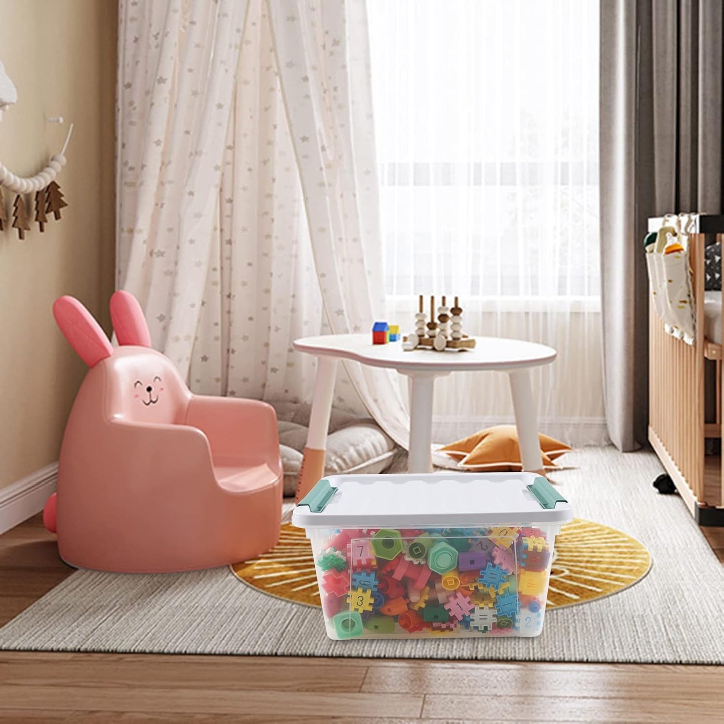 20 Quart Plastic Storage Bins with Lid, Clear Storage Plastic Box, 4 Packs