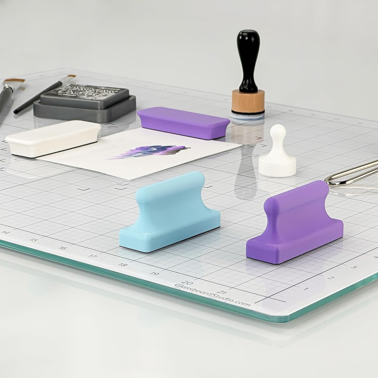 Glassboard Studio Mega Magnets - Neodymium - Heavy Duty, Colorful, Ergonomic, Ideal for Crafting, Quilting, and as Magnetic Knife Holders (12, Spring Green Bar)