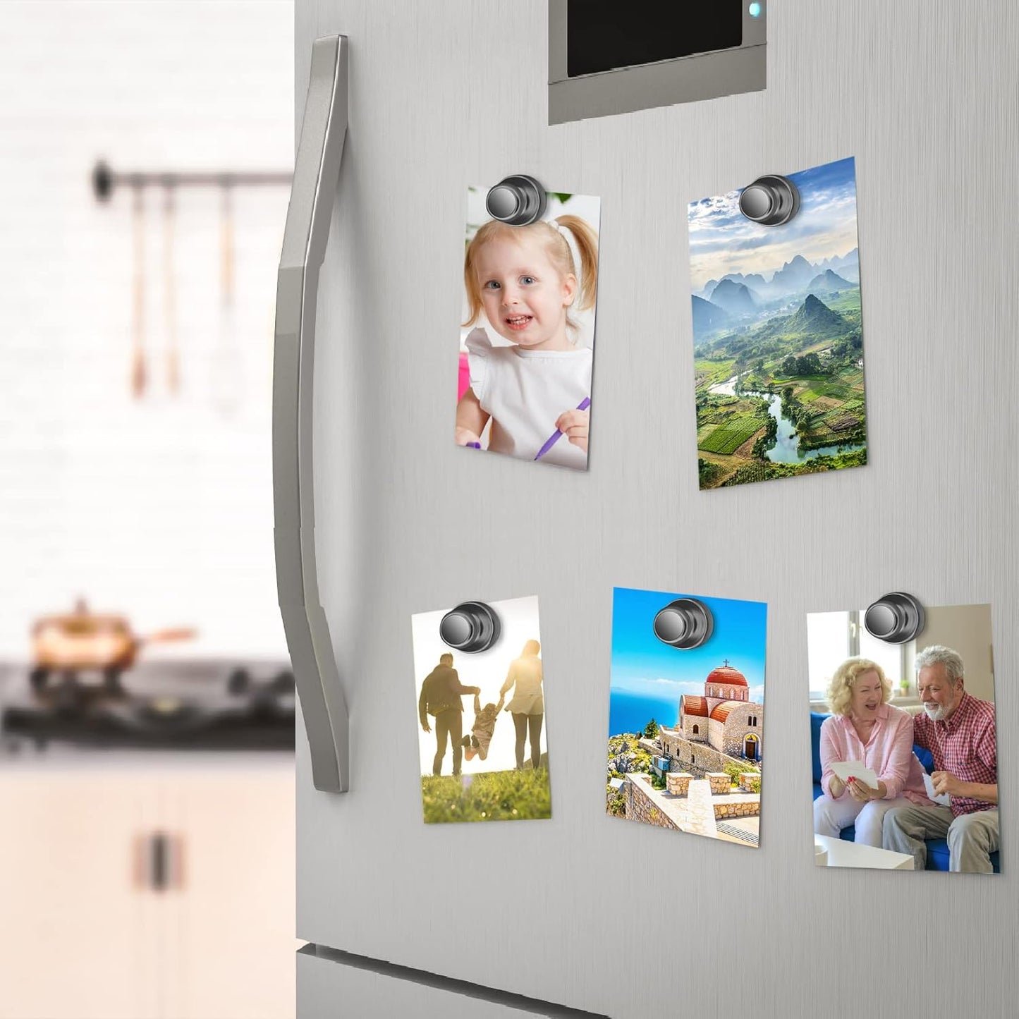 20 Pack Magnetic Push Pins, Black Strong Fridge Magnets, Whiteboard Magnets, Refrigerator Magnets Strong, Dry Erase Board Magnets for Fridge, Whiteboard, Office, Classroom, Kitchen, Map