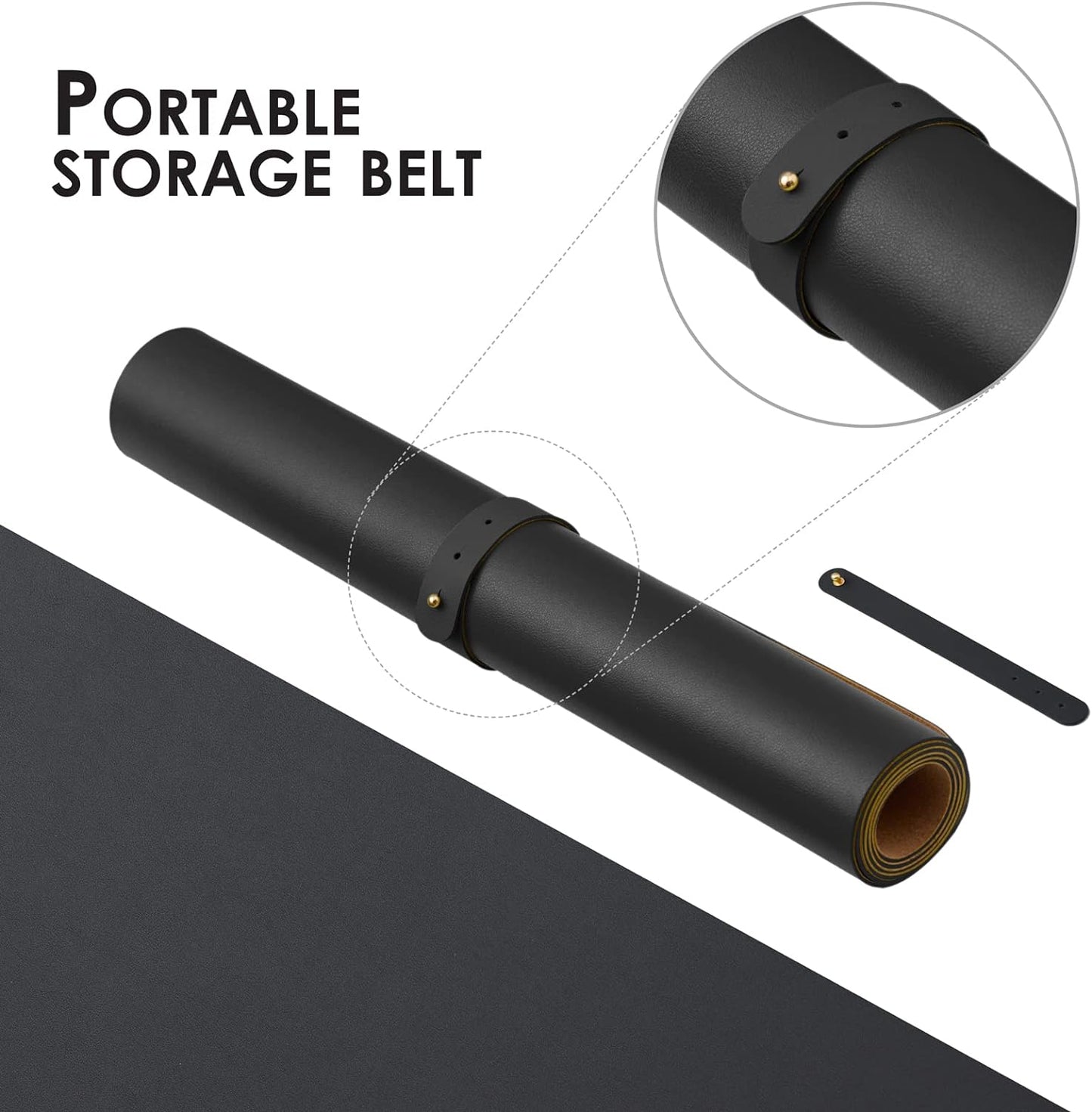 Cork Desk Mat - Dual-Sided Desk Pad for Office and Home - Desk Organization and Accessories - Ideal for Large Mouse Pad and Desk Mats on Top of Desks(Black,27.6"x 13.8")