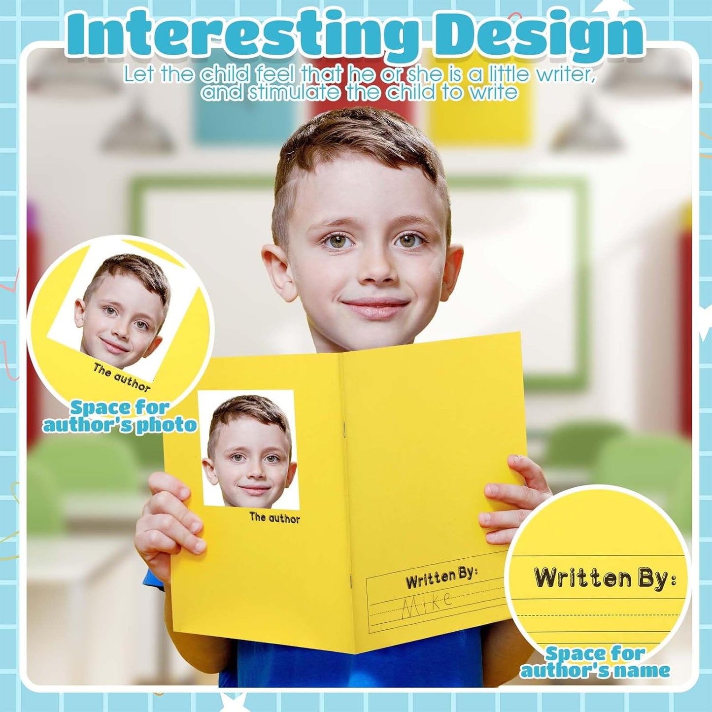 Henoyso 12 Pcs 120 Pages Primary Composition Notebooks K-2 9 3/4 x 7 1/2 Inch Journals Primary Journals Blank Books for Kids to Write Stories Kindergarten (Classic Color)