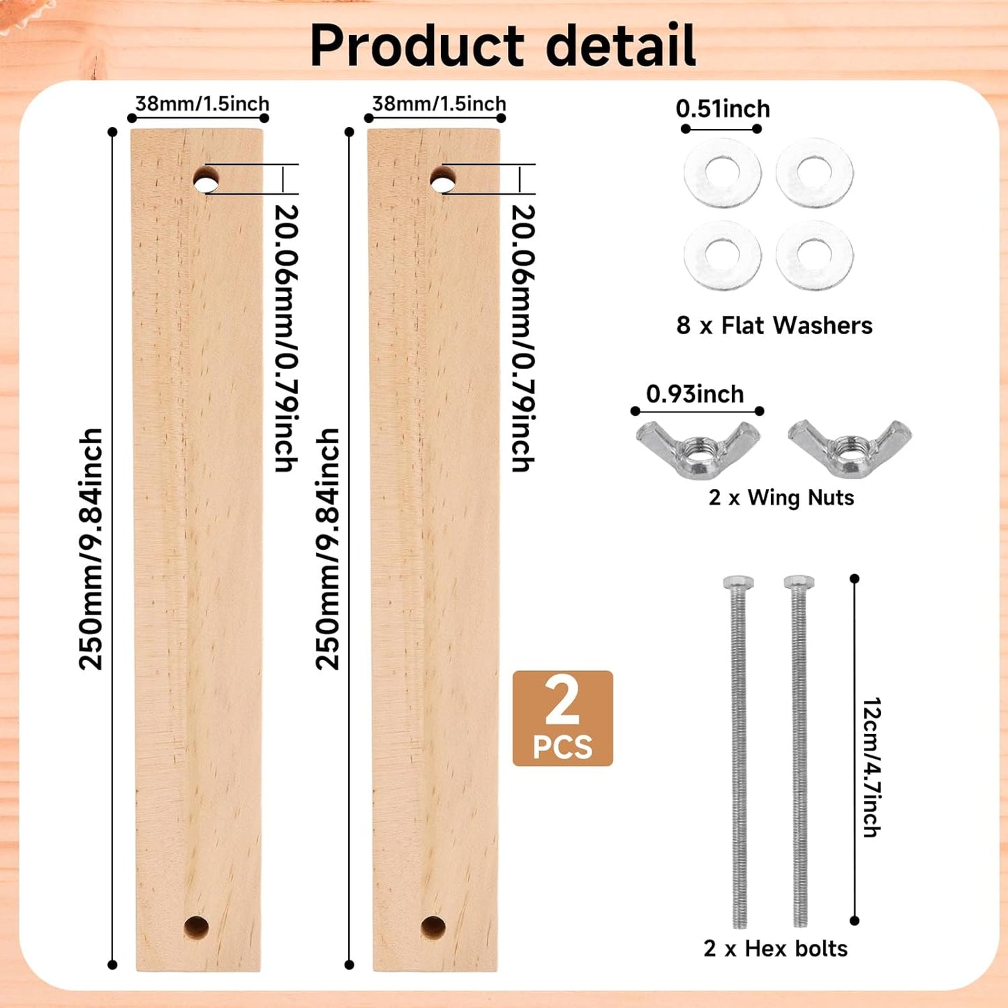 GeryVtee Wooden Bookbinding Press 9.8x1.5inch Large Book Binding Tool Inch Flat Paper Press Machine Padding Press for Home, School, Office DIY Bookbinding