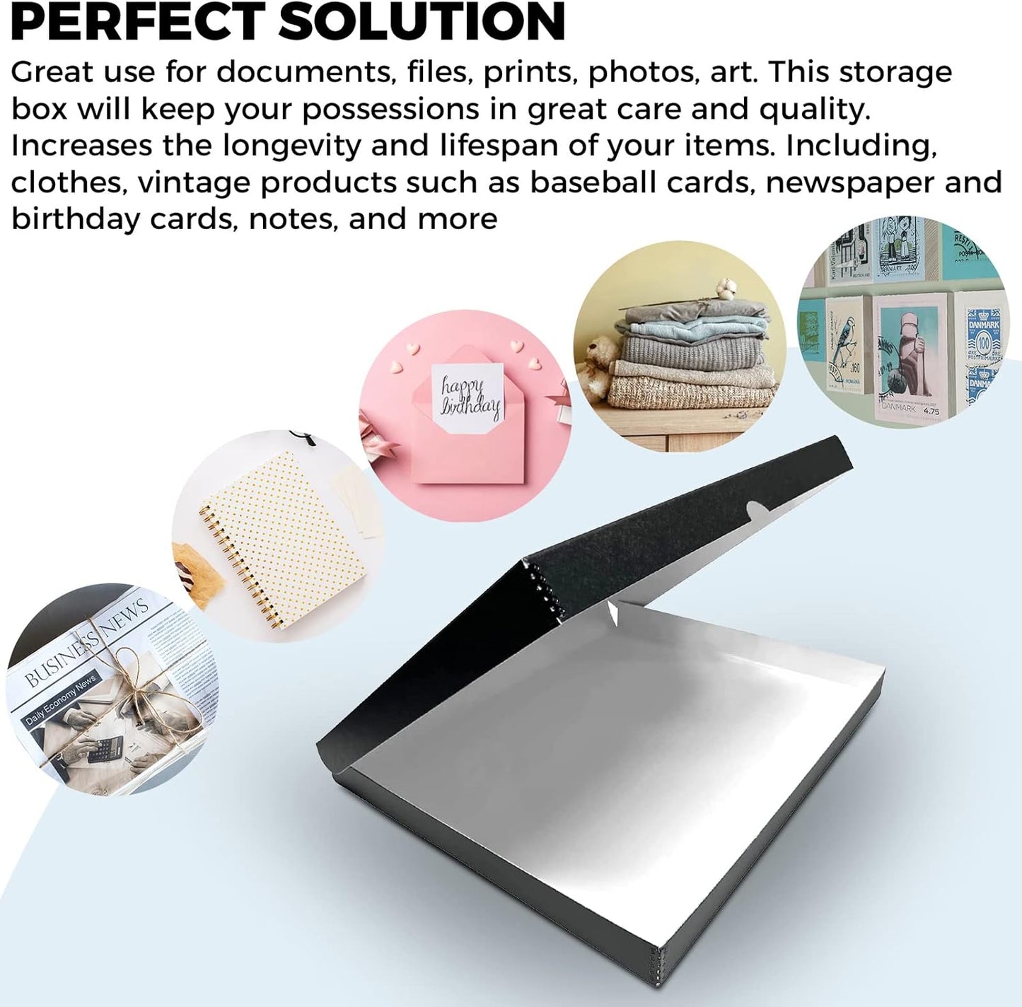 Golden State Art, Archival Folio Storage Box 16x20, Clamshell Design with Metal Edge, Preserve And Store Photos Documents Cards Prints Arts Crafts DIY, Black