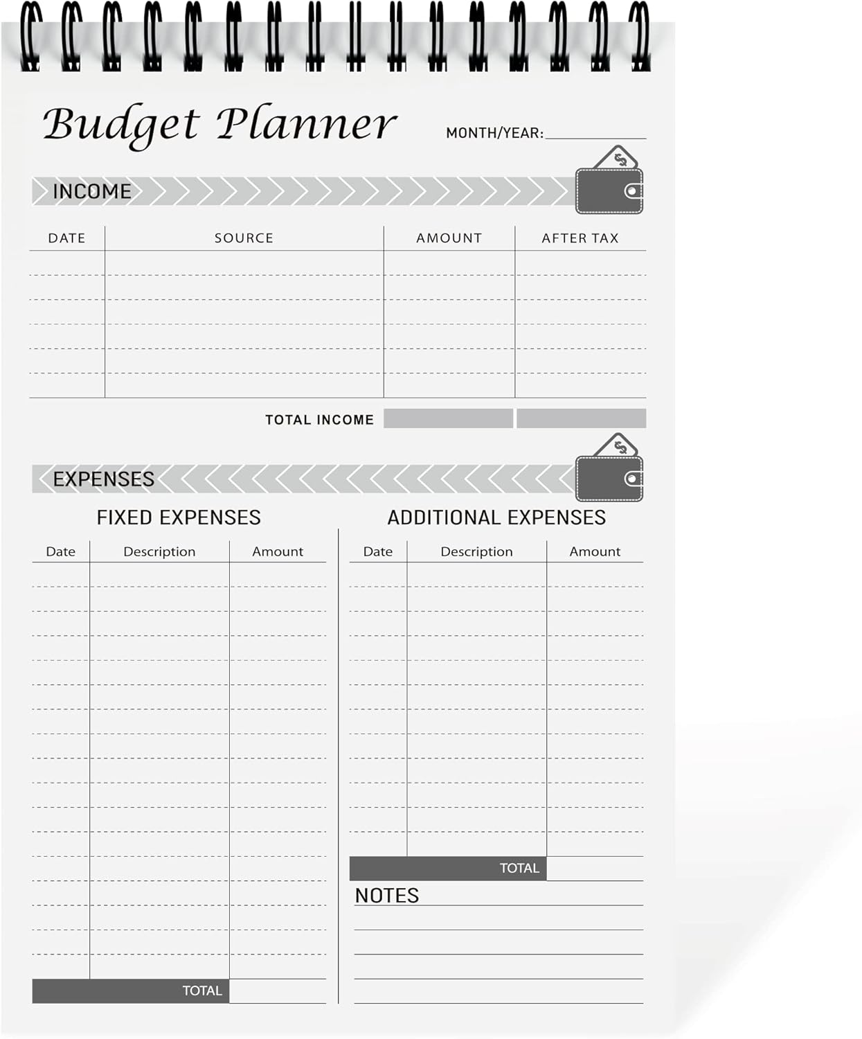 Budget Planner Notepad - Undated Expense Tracker Notebook. Monthly Budgeting Journal, Finance Planner & Accounts Book to Take Control of Your Money.A5(5.6 x 8.3inchs), 100gsm paper-Black