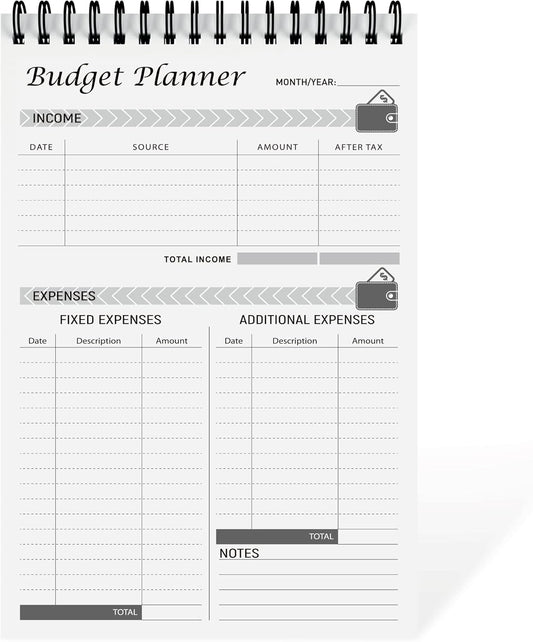 Budget Planner Notepad - Undated Expense Tracker Notebook. Monthly Budgeting Journal, Finance Planner & Accounts Book to Take Control of Your Money.A5(5.6 x 8.3inchs), 100gsm paper-Black
