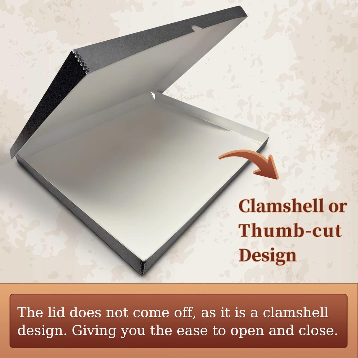 Golden State Art, Archival Folio Storage Box 11x14, Clamshell Design with Metal Edge, Preserve And Store Photos Documents Cards Prints Arts Crafts DIY, Gray