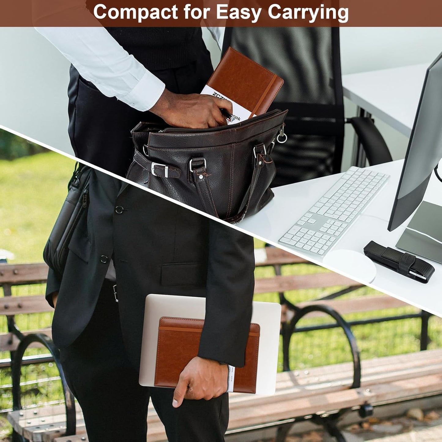 ZCZN 6 Pack Lined Journal Notebooks, 192 Pages A5 Hardcover Leather Journals for Work,Writing,School & Travel, College Ruled Journaling Notebooks for Notes Taking,Diary Journal(Black+Brown+Grey)*2