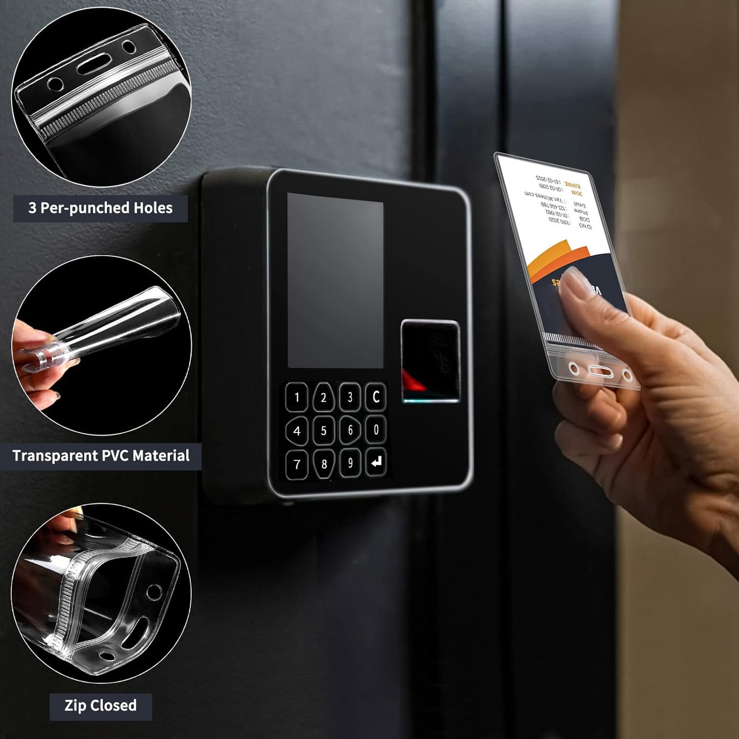 200 Pack ID Badge Holder - Vertical Badge Holder, 2.25" x 3.5" Clear Cards Holders for Lanyard, Plastic Sealable Waterproof, Name Tag Holder for Nurses, Office and School