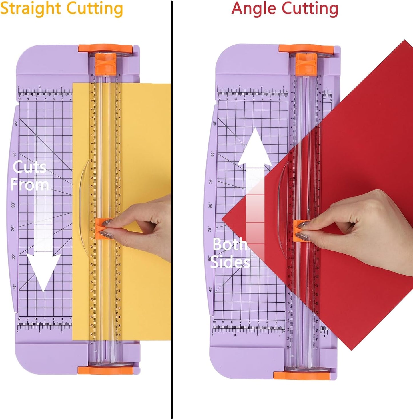 A4 Paper Cutter -12 Inch Paper Trimmer with 2pcs Replacement Blades with Safeguard Side Rulerfor Cut Gift Card,Coupon,Label, Cardstock,Photo