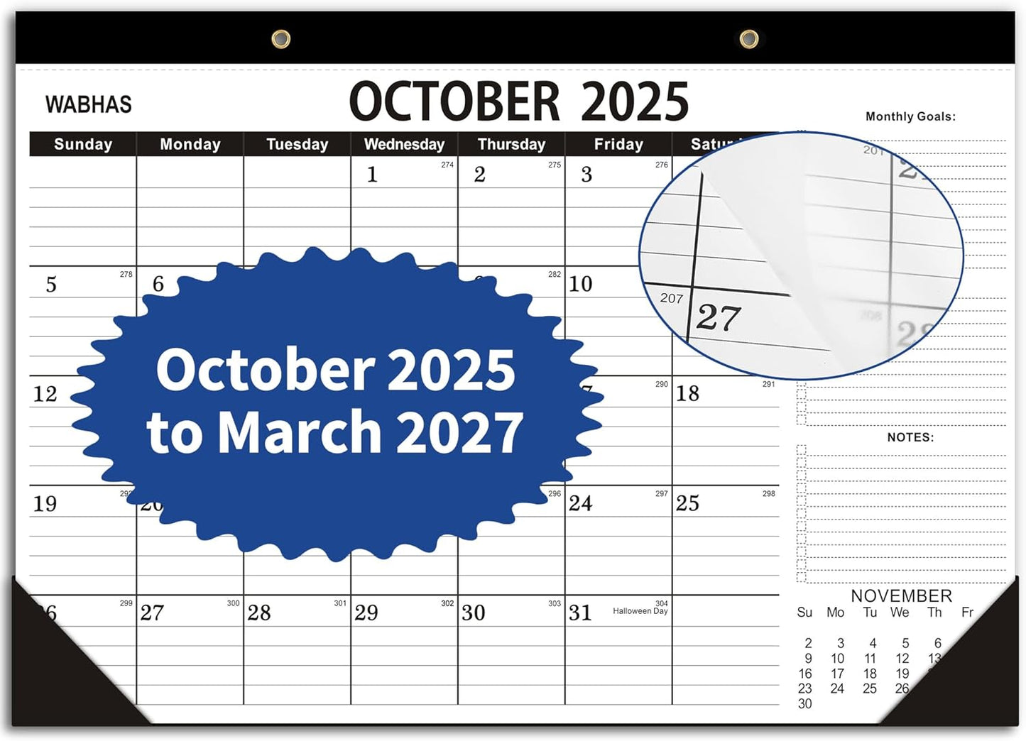 Desk Calendar 2026,October 2025 to March 2027, Desk Calendar 2025-2026 with to-do list,Calendar 2026-18 Months,2026 Calendar 17" x 12" for Home or Office.